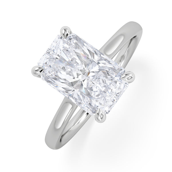 Amora Radiant 3.00ct Hidden Halo Lab Diamond Engagement Ring G/VS1 Set in Platinum